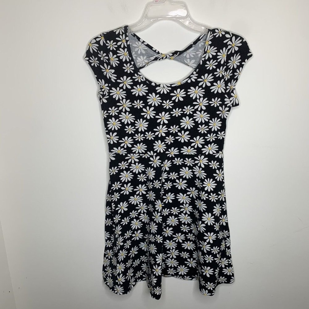 Joe B Womens S Black/White/Yellow Flower Sleeveless Top Blouse Shirt
